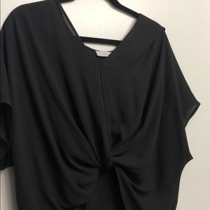 Black loose fit Lush blouse with front knot S